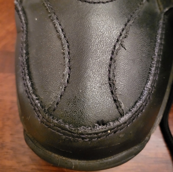 Texas Steer Black Leather Steel Toe Work Shoe - Picture 2 of 10